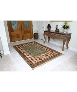Indian Caspian Hand-woven Chenille Rug (5' x 8')