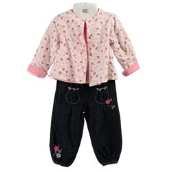 Little Me Infant Girl's St. Clairee 3-piece Denim Outfit