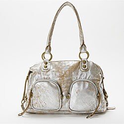 Linea Pelle Dylan Double Handle Metallic Handbag