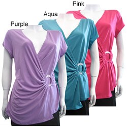 Elizabeth Plus Size Short Sleeve Top with Charm