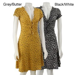 Essentials by A.B.S Ruffle Front Fit Flare Dress