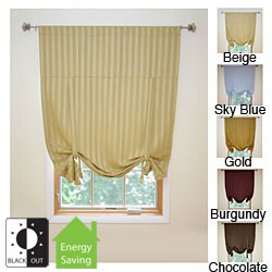 Hotel Stripe 63 in. Insulated Tie-up Blackout Panel