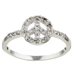 Sterling Silver and CZ Peace Ring