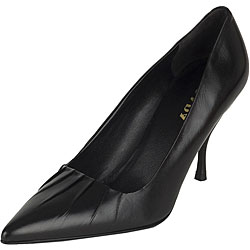Prada Black Pleated Leather Pumps