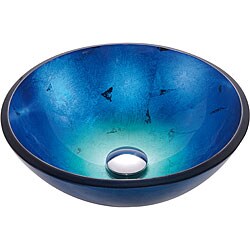Kraus 14-inch Irruption Blue Glass Vessel Sink