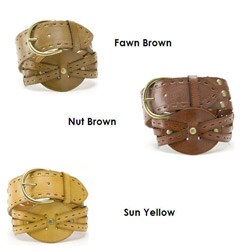 Linea Pelle Women's Perforated Studded Belt