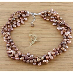Cinnamon Glow 3-strand Pearl Necklace (USA)