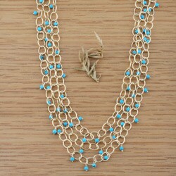 14k Goldfill Turquoise Blue Summer Dew Necklace (USA)