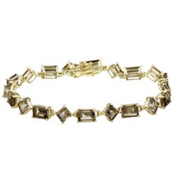 14k Yellow Gold Smokey Quartz Bracelet