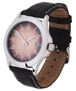 Calibre Metallic Copper Dial Leather Strap Watch