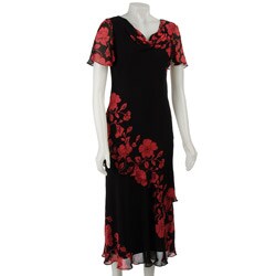 Eva Blue Women's Cowl Neck Popover Dress