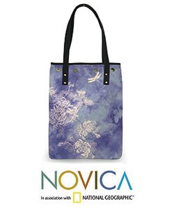 Cotton 'Dragonfly in the Clouds' Handbag (Thailand)