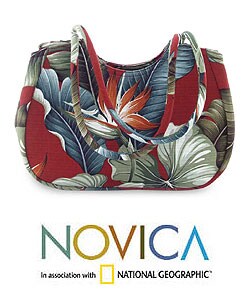 Cotton 'Crimson Sky' Handbag (Thailand)