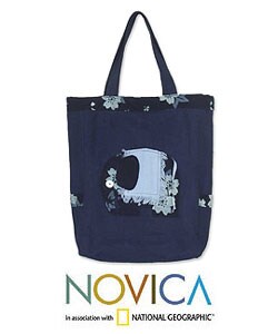 Cotton 'Perky Pachyderm' Handbag (Thailand)