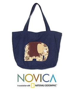 Cotton 'Cinnamon Elephant' Handbag (Thailand)