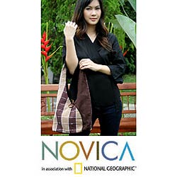 'Fudge Brownie' Cotton Shoulder Bag (Thailand)