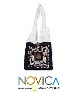 'Coconut Elephant' Cotton Sling Tote (Thailand)