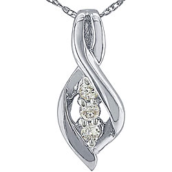 Women's 10k White Gold 1/10ct TDW Diamond Journey Necklace $44.99