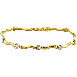 10k Two-tone Gold 1/4ct TDW Diamond Bracelet (J-K, I2-I3)