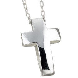 Sterling Silver 20-inch Contemporary Cross Necklace