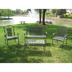 Wrought Iron Settee Patio Set