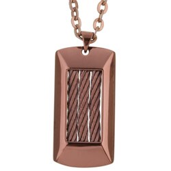 Chocolate Steel Braided Cable Dog Tag Necklace
