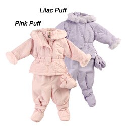 Rothschild Infant Girl's 2-piece Quilted Snow Set