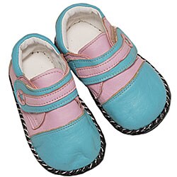Papush Pink and Teal Leather Walking Shoes