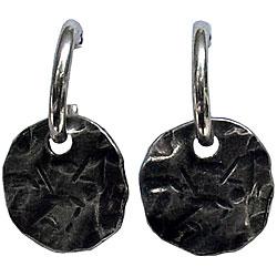 Sterling Silver Hammered Plate Earrings (Israel)