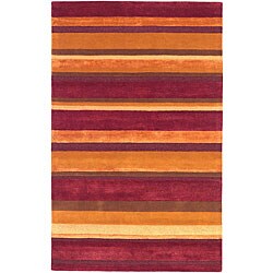 Hand-tufted Embassy Stripes Wool Rug (7'6 x 9'6)