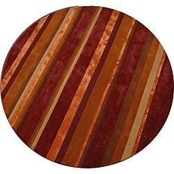 Hand-tufted Embassy Stripes Wool Rug (8' Round)