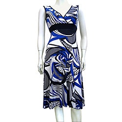 Fashion Love Printed Mid-length Blue Dress from Overstock.com :  blue fashion love printed overstock
