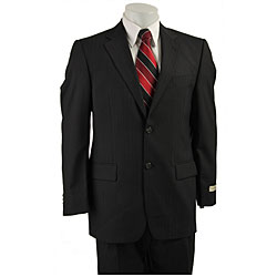 Joseph Abboud Men's Black Tonal Stripe Wool Suit