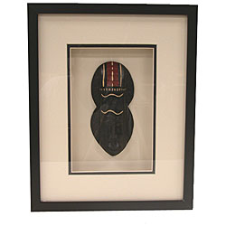 Hand-finished Wisdom Mask in Shadow Box Frame (Ghana)