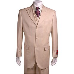 Mantoni 'Urban' Men's 3-piece Peak Lapel Wool Suit