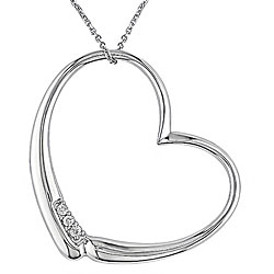 18k White Gold 1/6ct TDW Diamond Heart Necklace