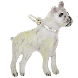 Sterling Silver Enamel French Bulldog Charm