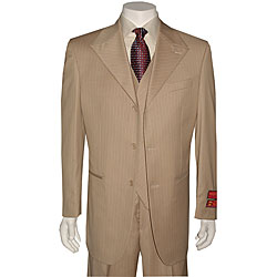 Mantoni Urban Diamond-shaped Lapel Sand Wool Suit
