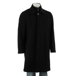 Cole Haan Men's Black Wool/ Cashmere Blend Top Coat