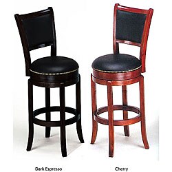 Bicast Leather Nail Head Accent Swivel Barstool