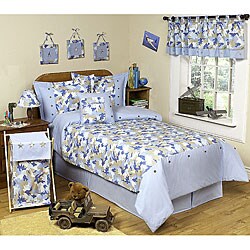 Blue and Khaki Camouflage Kid's Bedding Set