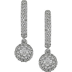 18k Gold 1/2ct TDW Diamond Huggie Drop Earrings (G-H-I, SI)