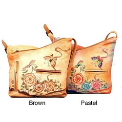 Kozmic Hand-painted Leather Floral Shoulder Bag