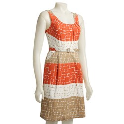 Max & Cleo Women's Cotton Mosaic Print Dress