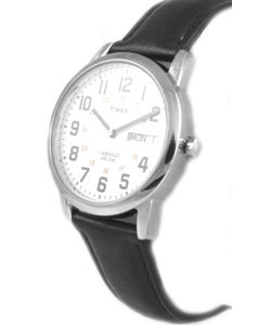 Timex Men's Classics White Dial Black Leather Strap Watch