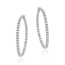 Sterling Silver CZ Inside-out Hoop Earrings