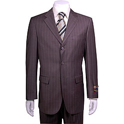 Giorgio Fiorelli Charcoal Grey Striped Men's Suit