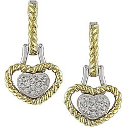14k Gold 1/6ct TDW Diamond Huggie Heart Earrings (HIJ, I1-I2)