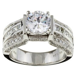 14k Gold 1 1/5ct TDW Diamond and CZ Engagement Ring (G, I1)