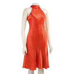 Donna Ricco Women's Halter Tie Open Back Dress